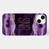 パープルアゲートジオードモノグラム名金ゴールドグリッター Case-Mate iPhoneケース (裏面 (横))