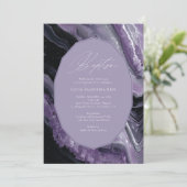 パープルアゲートモダンベビー《キリスト教》洗礼式や命名式バプテスマ 招待状 (スタンド正面)