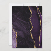 パープルアゲートモダン金ゴールドスクリプト石板結婚の 招待状 (裏面)