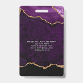 パープルアゲート大理石ビジネスロゴ会社ID バッジ (裏面)