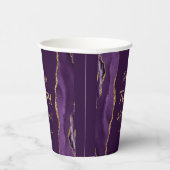 パープルアゲート金ゴールドグリッタープラム70誕生日 紙コップ (右)