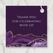 パープルアゲ結婚ートの名前ありがとうメッセージカード フェイバータグ (裏面)