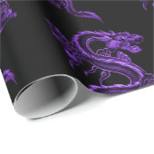 パープルアジアン・ドラゴン ラッピングペーパー (ロールコーナー)