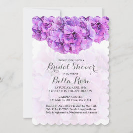 パープルアジサイフローラブライダルシャワー招待状 招待状
