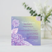 パープルアジサイブライダルシャワーティーパーティー 招待状 (スタンド正面)