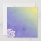 パープルアジサイブライダルシャワーティーパーティー 招待状 (裏面)