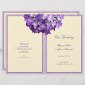 パープルアジサイ結婚式 プログラムオフホワイト (正面/裏面)