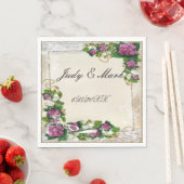 パープルアジサイ&レース紙ナプキンス スタンダードランチョンナプキン (インサイチュ)