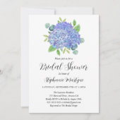 パープルアジサブーケボタニカルブライダルシャワー 招待状 (正面)