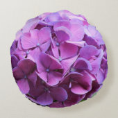 パープルアジドニアペタル装飾用クッション ラウンドクッション (裏面)