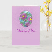 パープルアスターの水の色考えの花々のYou カード (黄色い花)