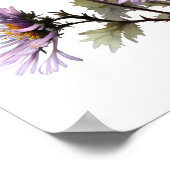 パープルアスターフラワーアートプリントポスター ポスター (角)