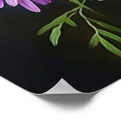 パープルアスターフラワーアートプリントポスター ポスター (角)