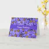 パープルアスターフラワーズアットRHSガーデンズハッピーバースデー カード (黄色い花)