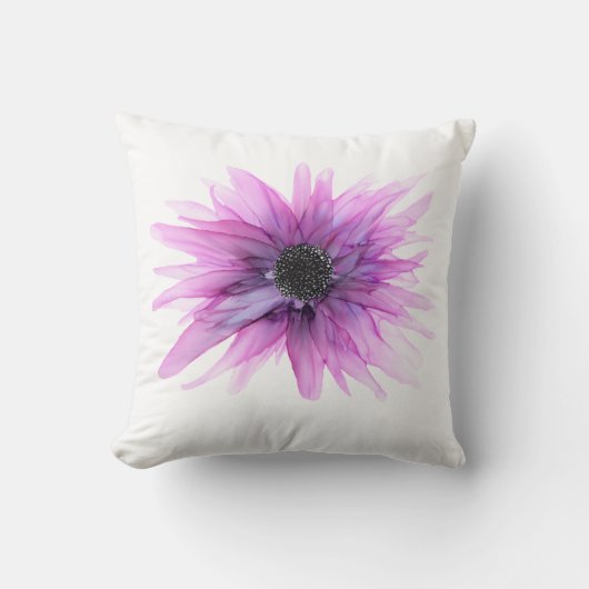 パープルアスター手色彩の鮮やかフローラ装飾用クッション クッション (正面)