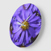パープルアスター花数壁時計 ラージ壁時計 (傾斜)