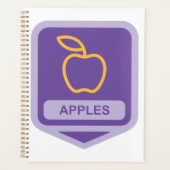 パープルアップルバッジデザインフルーツ恋人 プランナー手帳 (正面)