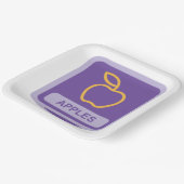 パープルアップルバッジデザインフルーツ恋人 ペーパープレート (傾斜あり)