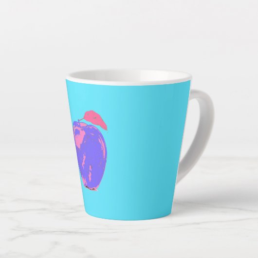 パープルアップルポップ・アートのアート カフェラテマグ (右アングル)