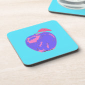パープルアップルポップ・アートのアート コースター (左側)