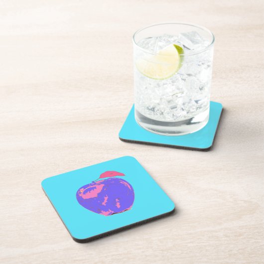 パープルアップルポップ・アートのアート コースター (右側)