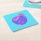 パープルアップルポップ・アートのアート スクエアペーパーコースター (アングル)