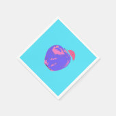 パープルアップルポップ・アートのアート スタンダードカクテルナプキン (角)