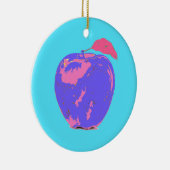 パープルアップルポップ・アートのアート セラミックオーナメント (右)