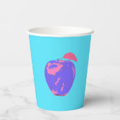パープルアップルポップ・アートのアート 紙コップ (裏面)