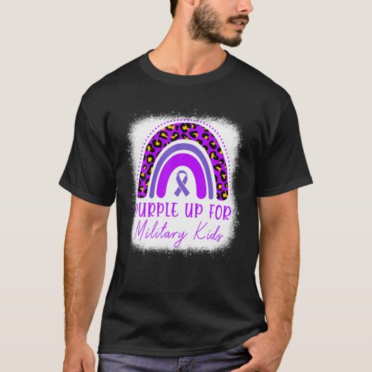 パープルアップ子供へ軍隊子ヶ月漂白R Tシャツ (正面)