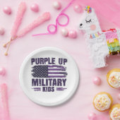 パープルアップ軍隊キッズアワニーヶ月 ペーパープレート (パーティー)