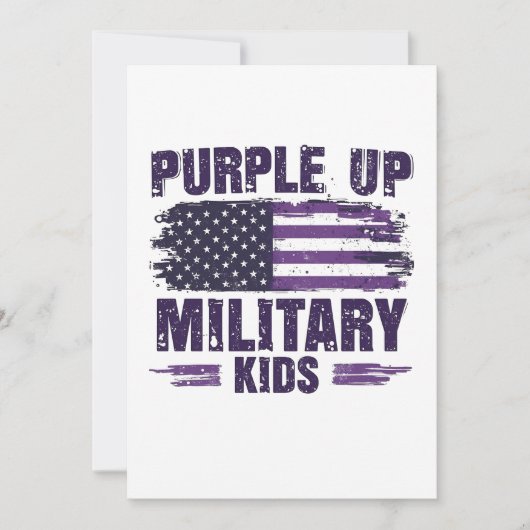 パープルアップ軍隊キッズアワニーヶ月 招待状 (正面)