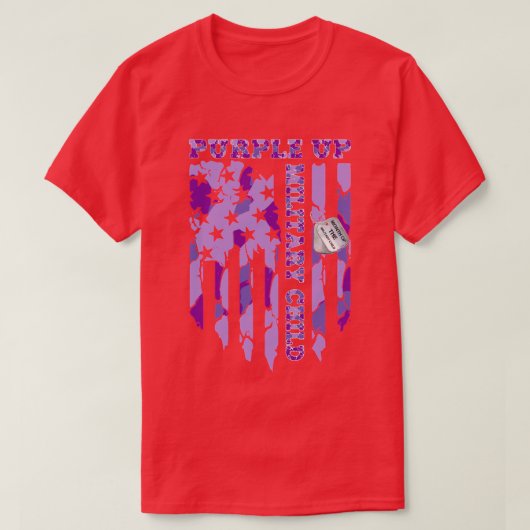 パープルアップ軍隊キッズシャツ軍隊チャイルド月 Tシャツ (デザイン正面)