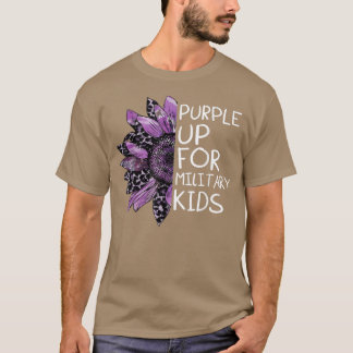 パープルアップ軍隊キッズヒマワリ軍隊ブラ Tシャツ