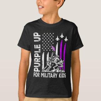 パープルアップ軍隊キッズフラグ軍隊子モ Tシャツ