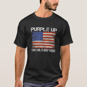 パープルアップ軍隊キッズ – 軍国の月 Tシャツ
