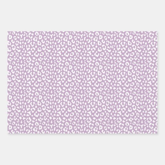 パープルアニマルヒョウ印刷ギフトラッピング紙 ラッピングペーパーシート (正面3)