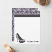 パープルアニマルプリント | フラットノテパーソナライズされたカード ノートカード (正面/裏面インサイチュ)