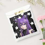 パープルアニメガールキツネ耳ヘッドバンド誕生日 フェイバーバッグ (封をした状態)