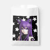 パープルアニメガールキツネ耳ヘッドバンド誕生日 フェイバーバッグ (正面)