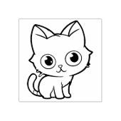 パープルアニメキャットベクターアート ラバースタンプ (インプリント)