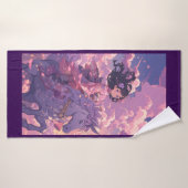 パープルアニメプリンセスオンホースビーチタオル バスタオル (バスタオル)