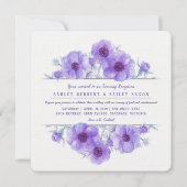 パープルアネモネのイブニングパーティー結婚式招待状 招待状 (正面)
