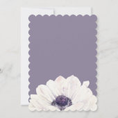 パープルアネモネの花嫁 ドレス姿のプリンセスシャワー 招待状 (裏面)