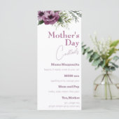 パープルアネモネマザーズデイカクテル メニュー (スタンド正面)