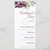 パープルアネモネマザーズデイカクテル メニュー (正面)