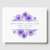 パープルアネモネ結婚ウォーターカラーのゲストブック ゲストブック (正面)