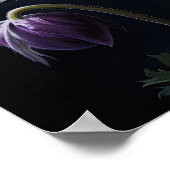 パープルアネモネ花アートプリントポスター ポスター (角)