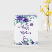 パープルアネモーネの母の日 カード (黄色い花)