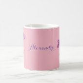 パープルアパーソナライズされたイリスマグ コーヒーマグカップ (中央)